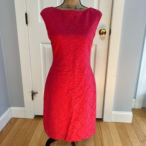 Coral pink lace overlay dress chaps size 4